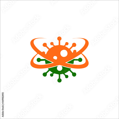 logo protected virus. Bacterial Icons. Coronavirus Outbreak, Stop the virus. Virus isolated vector icon