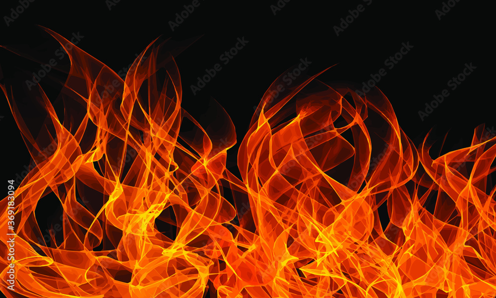 Fototapeta premium burning fire flame on black background