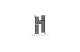 Initial H Linear Bold Shape Minimal Typography Logotype