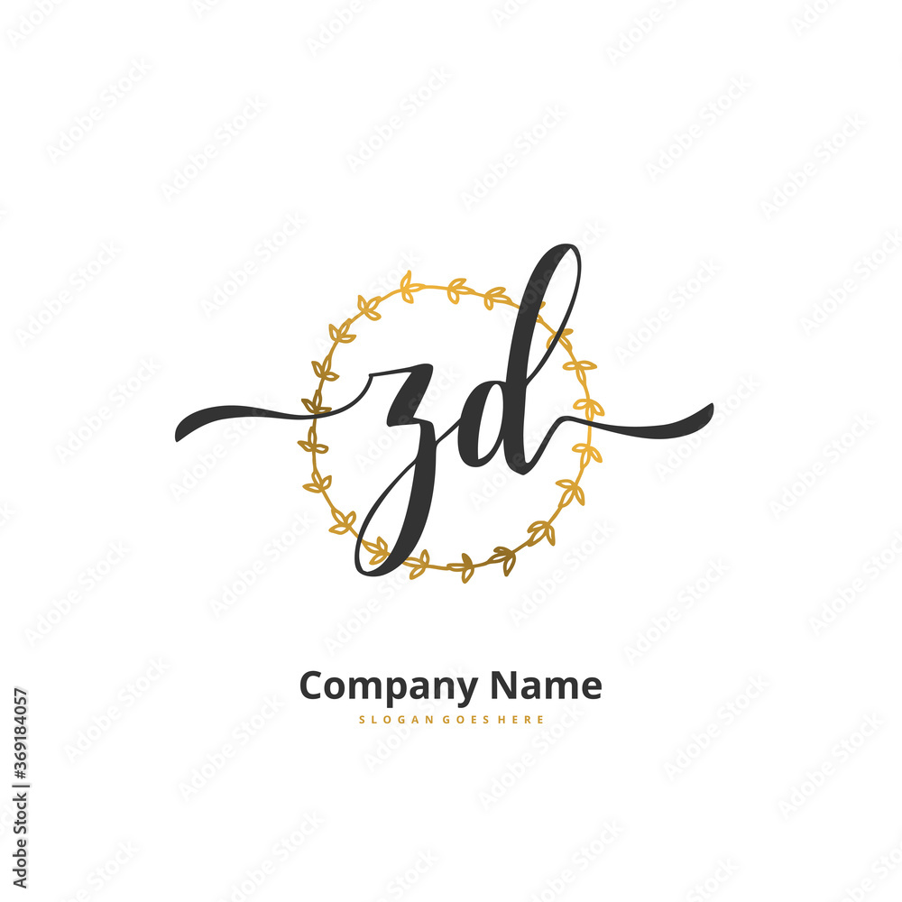 Z D ZD Initial handwriting and signature logo design with circle. Beautiful design handwritten logo for fashion, team, wedding, luxury logo. Z D ZD Initial handwriting and signature logo design with circle. Beautiful design handwritten logo for fashion, team, wedding, luxury logo.