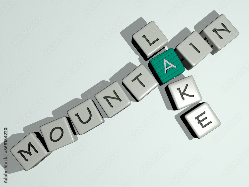 combination of mountain lake built by cubic letters from the top perspective, excellent for the concept presentation. landscape and beautiful combination of mountain lake built by cubic letters from the top perspective, excellent for the concept presentation. landscape and beautiful