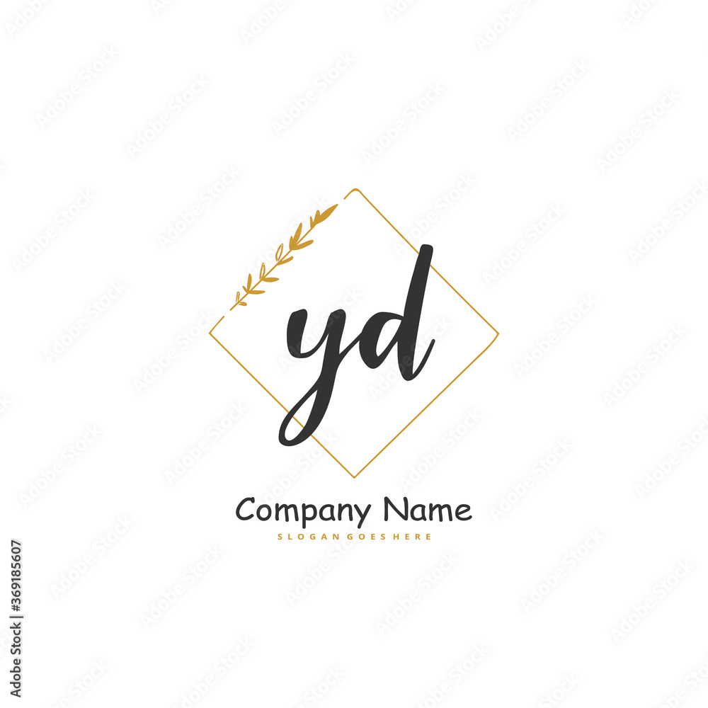Y D YD Initial handwriting and signature logo design with circle. Beautiful design handwritten logo for fashion, team, wedding, luxury logo. Y D YD Initial handwriting and signature logo design with circle. Beautiful design handwritten logo for fashion, team, wedding, luxury logo.
