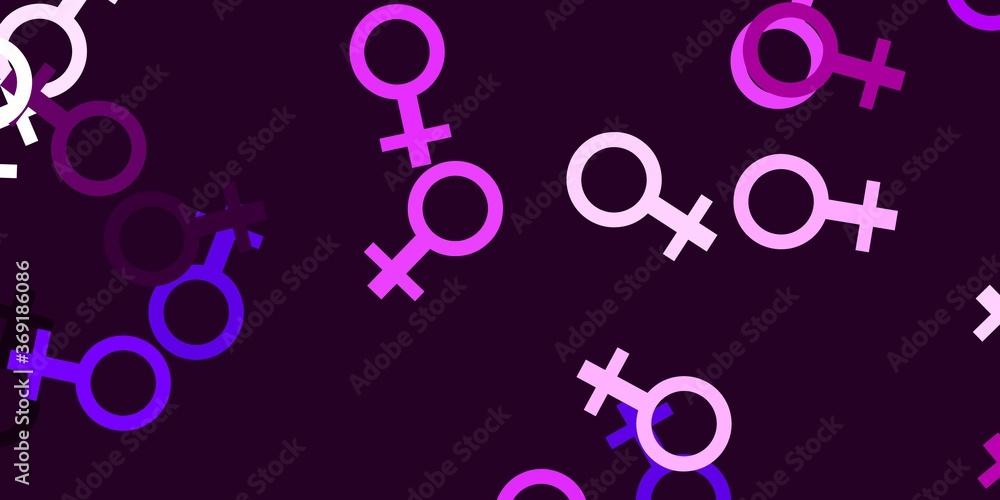 Light Purple, Pink vector backdrop with woman's power symbols. Light Purple, Pink vector backdrop with woman's power symbols.