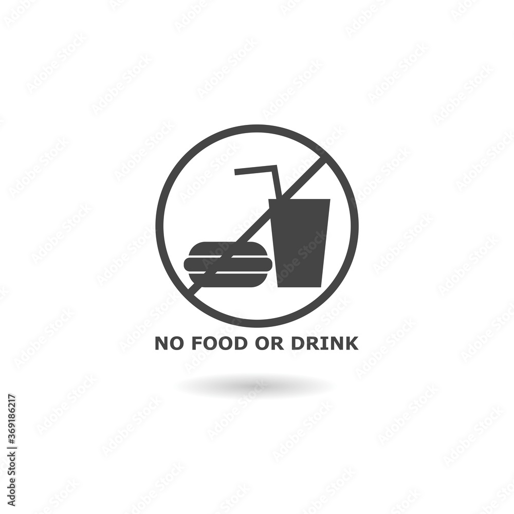 No food and drink sign with shadow No food and drink sign with shadow