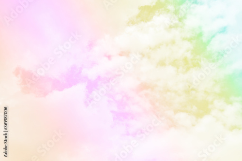 Cloud and sky with a pastel colored background and wallpaper, abstract sky background in sweet color.