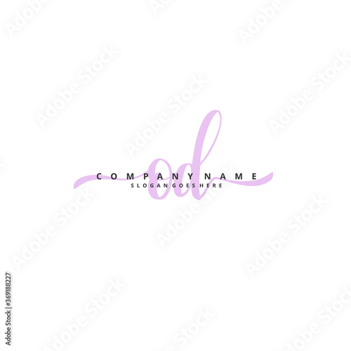 O D OD Initial handwriting and signature logo design with circle. Beautiful design handwritten logo for fashion, team, wedding, luxury logo.