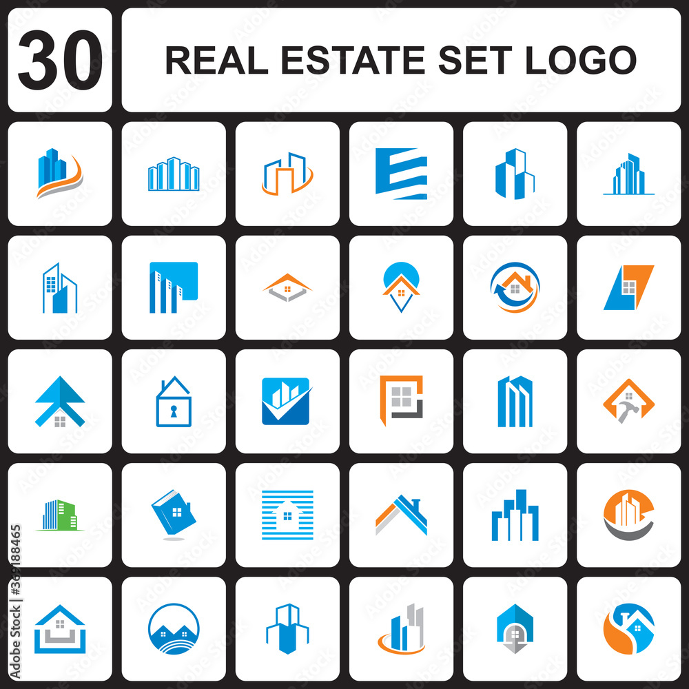 Fototapeta premium real estate set logo , building set logo