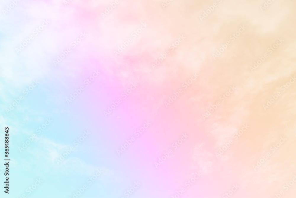 Cloud and sky with a pastel colored background and wallpaper, abstract sky background in sweet color.
