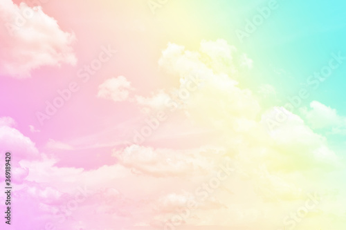 Cloud and sky with a pastel colored background and wallpaper, abstract sky background in sweet color. 