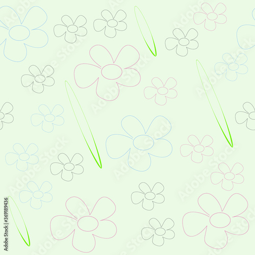 seamless pattern with  flowers on a light background for textile