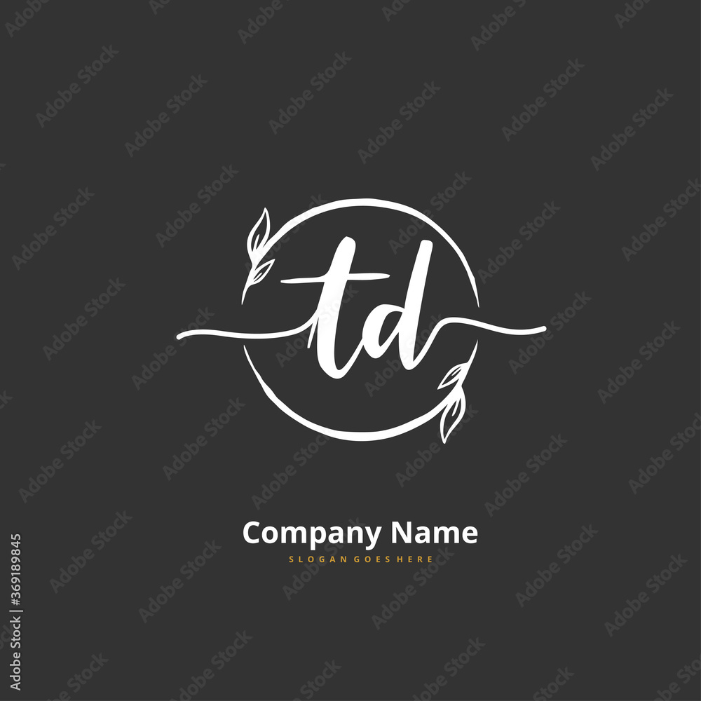 T D TD Initial handwriting and signature logo design with circle. Beautiful design handwritten logo for fashion, team, wedding, luxury logo. T D TD Initial handwriting and signature logo design with circle. Beautiful design handwritten logo for fashion, team, wedding, luxury logo.