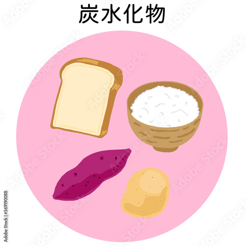 五大栄養素　炭水化物の食品