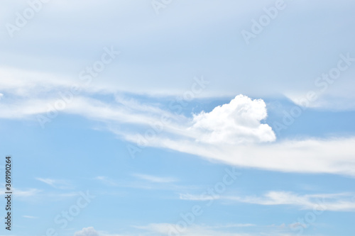 Fototapeta Naklejka Na Ścianę i Meble -  Bright Blue sky with white cloud. Beautiful sky background and wallpaper. Clear day and good weather in the morning.  