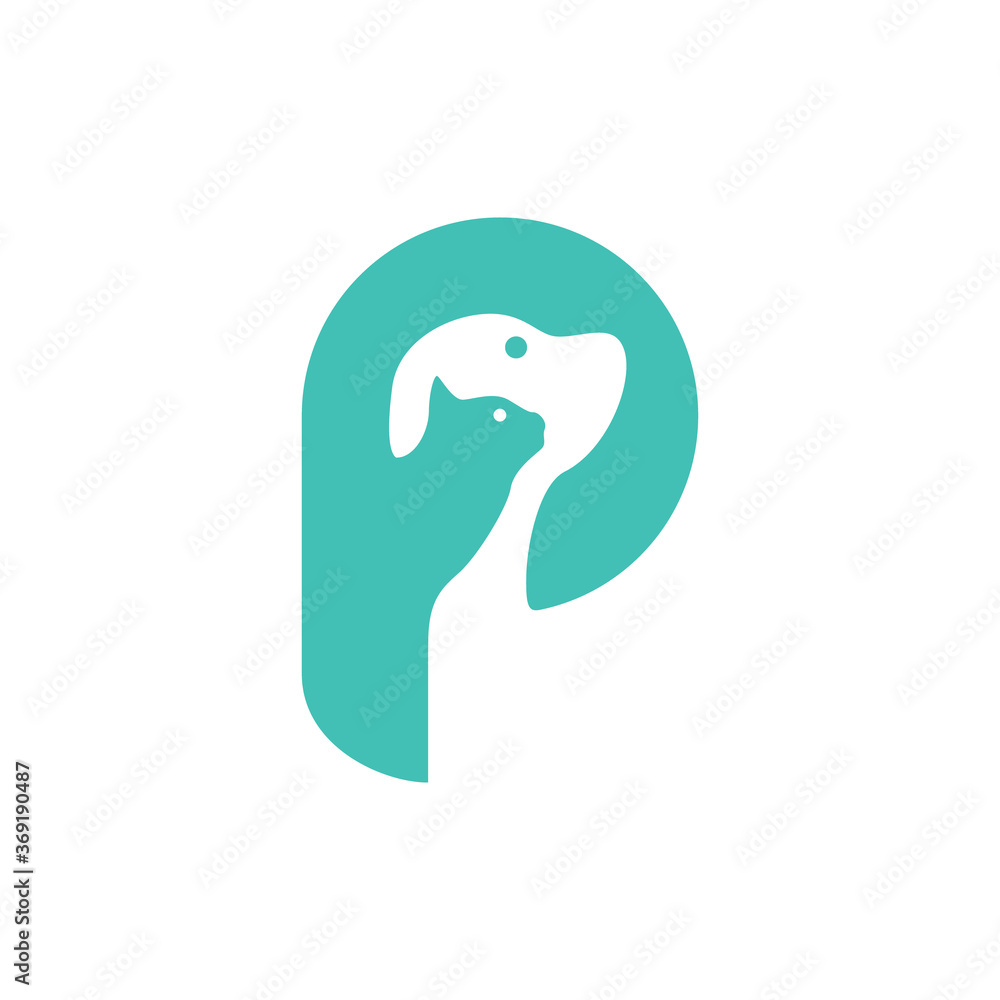 Obraz premium animal P initial logo creative concept