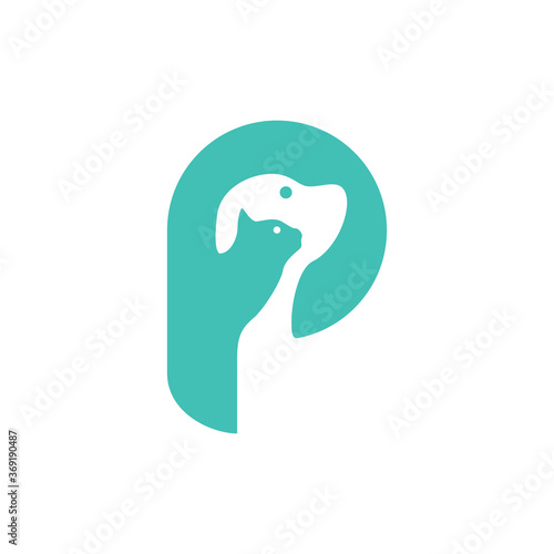 animal P initial logo creative concept