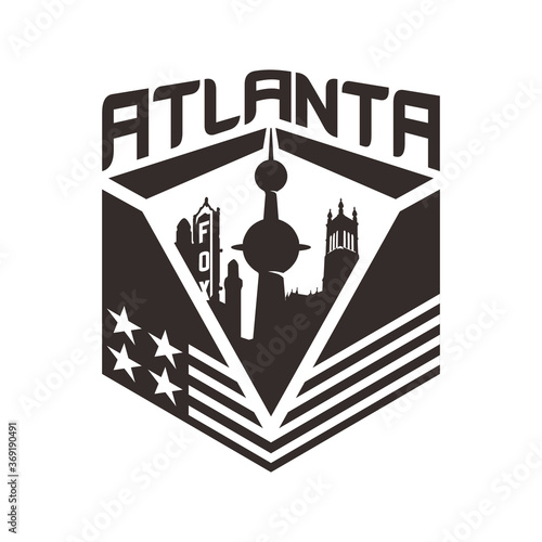 Atlanta skyscraper city illustration creative concept