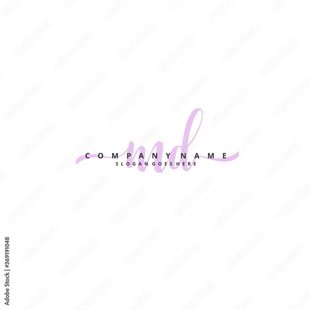 M D MD Initial handwriting and signature logo design with circle. Beautiful design handwritten logo for fashion, team, wedding, luxury logo.