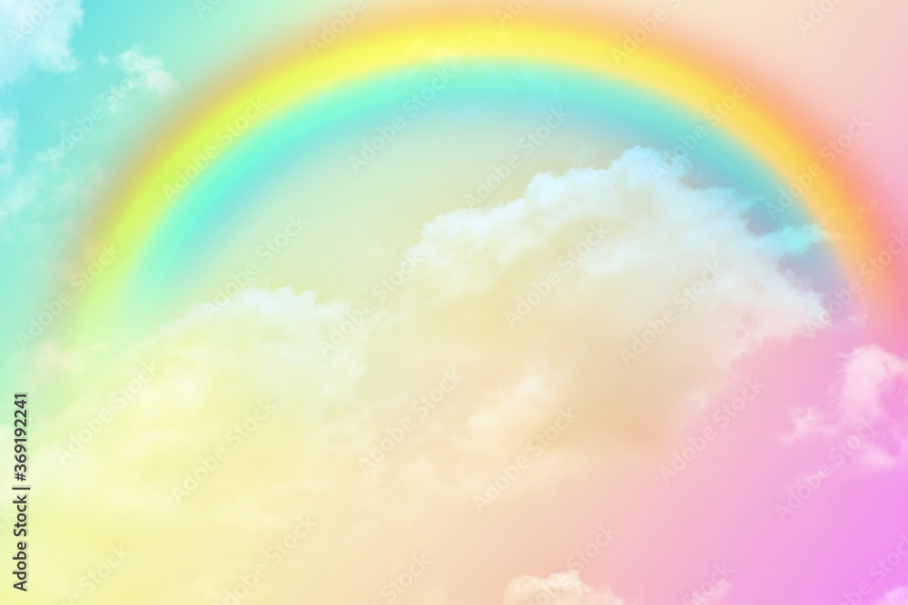 Fantasy magical landscape the rainbow on sky abstract with a pastel colored background and wallpaper. Fantasy magical landscape the rainbow on sky abstract with a pastel colored background and wallpaper.