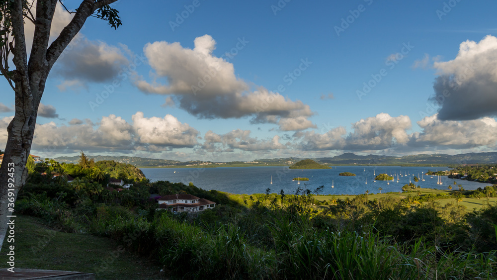 Seascape in the caribbean sea in Martinique