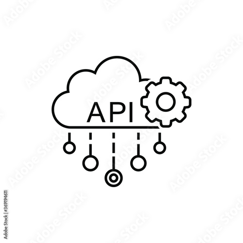 Cloud API vector icon. software integration illustration sign. application symbol.