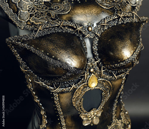 Gorgeous golden corset with precious stones