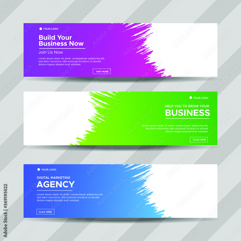 Vector abstract design banner web template. collection of horizontal business ad banner. vector illustration