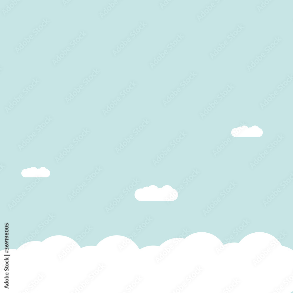 Sky background with clouds, vector illustration