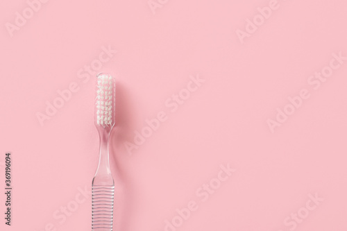 Tooth brush on color background