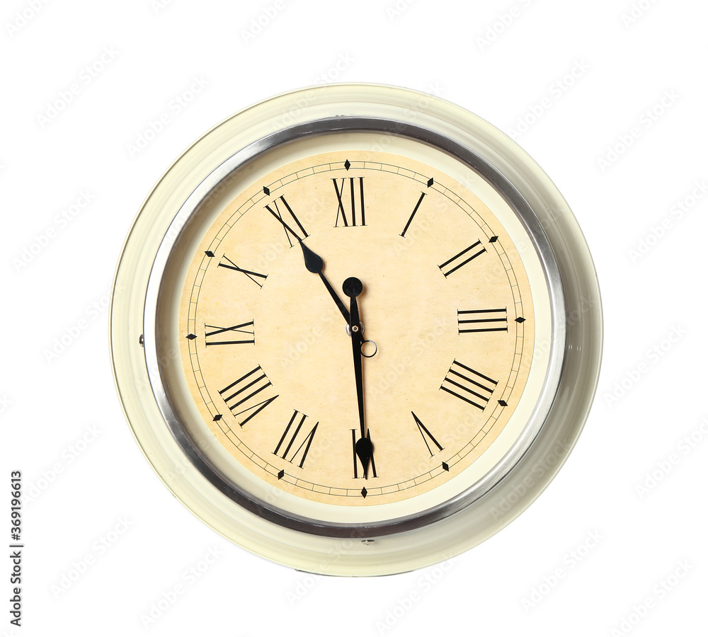 Simple clock on white background Simple clock on white background