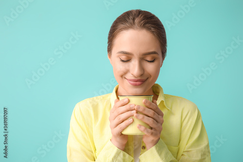 Beautiful young woman with ...