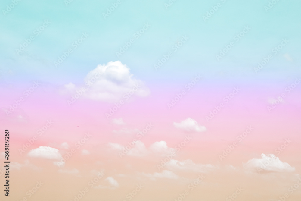 Cloud and sky with a pastel colored background and wallpaper, abstract sky background in sweet color