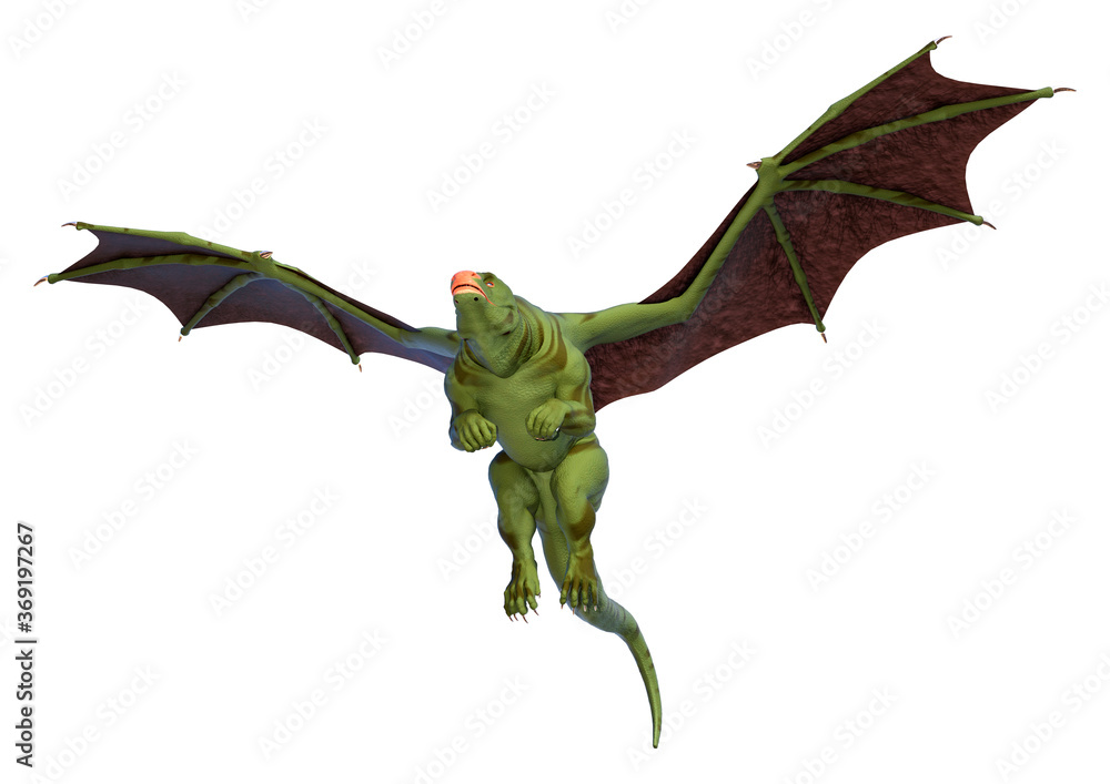 Obraz premium 3D Rendering Fairy Tale Dragon on White