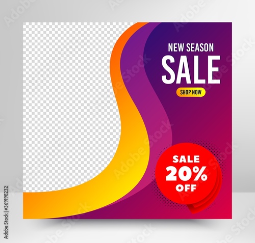 Sale 20% off badge. Sale banner template. Discount banner shape. Coupon bubble icon. Social media layout banner. Online shopping web template. Sale 20% promotion badge. Vector