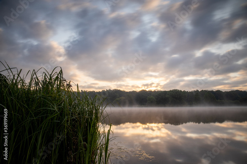 Sonnenaufgang am Rubbenbruchsee Osnabrück in Langzeitbelichtung
