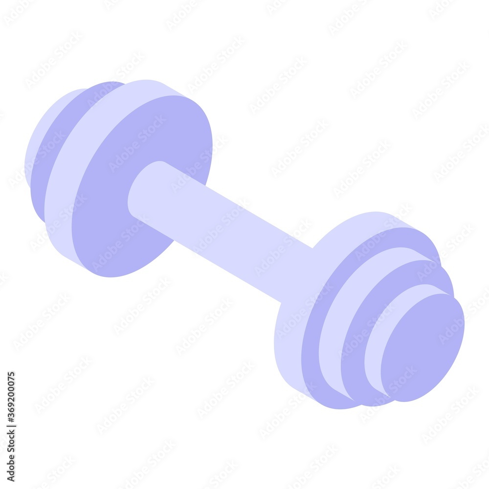 Steel dumbbell icon. Isometric of steel dumbbell vector icon for web design isolated on white background Steel dumbbell icon. Isometric of steel dumbbell vector icon for web design isolated on white background