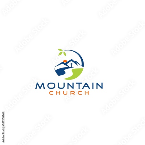 Mountain Church Logo Design Vector
