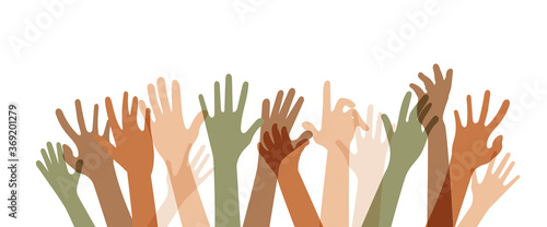 Vector up hands earth tone color