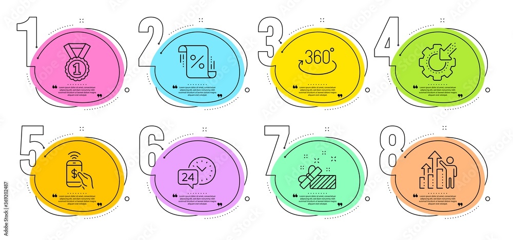 24h service, Loan percent and Phone payment signs. Timeline steps infographic. Seo gear, Employee results and Present line icons set. Best rank, Full rotation symbols. Cogwheel, Chart. Vector 24h service, Loan percent and Phone payment signs. Timeline steps infographic. Seo gear, Employee results and Present line icons set. Best rank, Full rotation symbols. Cogwheel, Chart. Vector