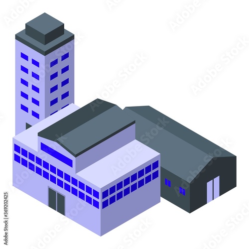 Urban metallurgy factory icon. Isometric of urban metallurgy factory vector icon for web design isolated on white background