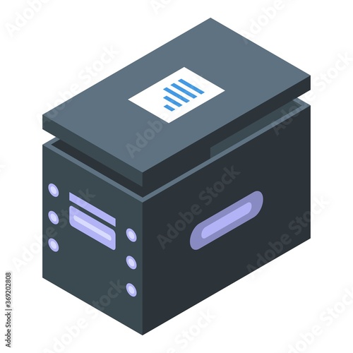 Storage document box icon. Isometric of storage document box vector icon for web design isolated on white background