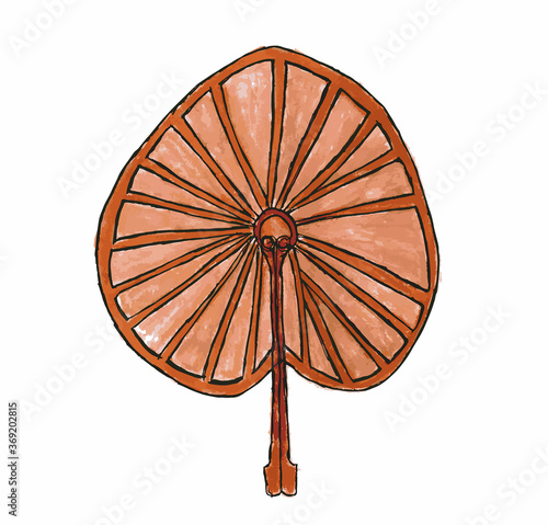 old wooden hand fan