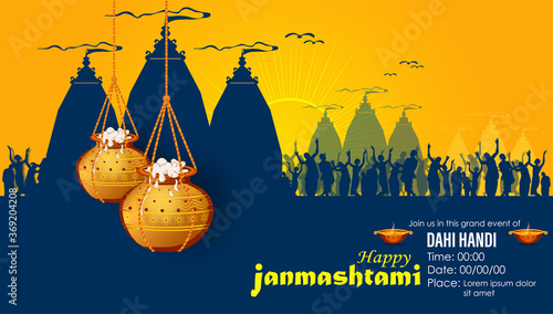 illustration of happy Janmashtami. Lord Krishna