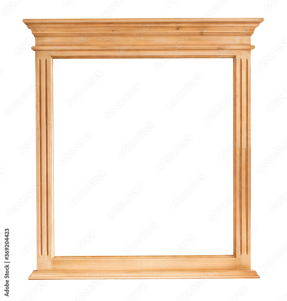 Decorative wooden frame isolated on white background. Picture or mirror frame Decorative wooden frame isolated on white background. Picture or mirror frame