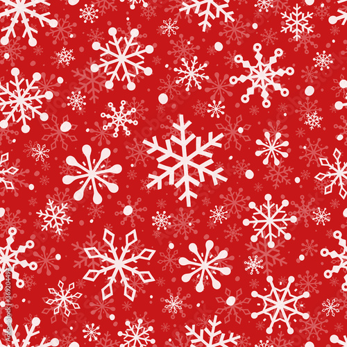 Concept of Christmas pattern. Xmas wrapping paper with snowflakes. Vector