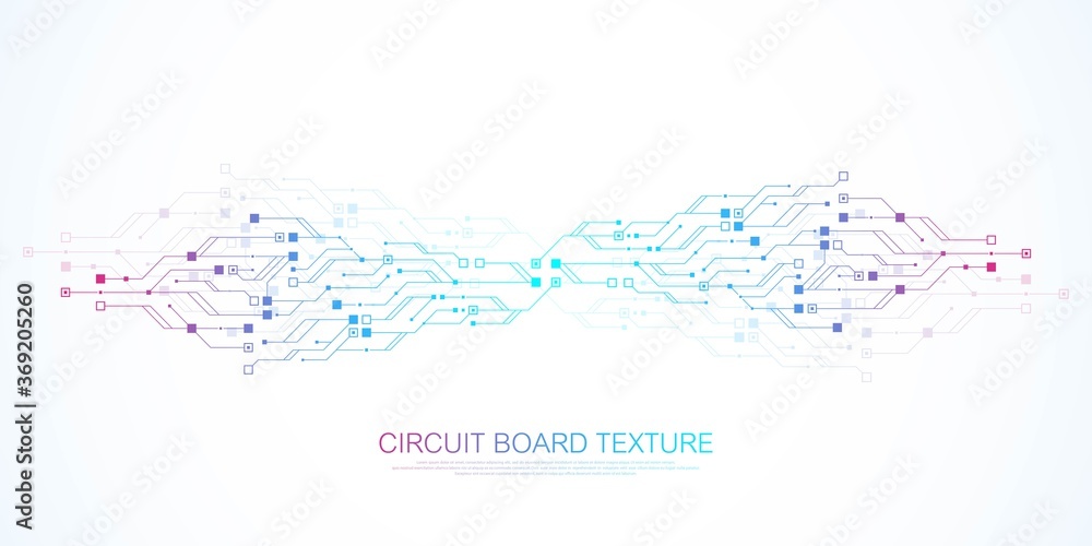 Abstract background with High-tech technology texture circuit board texture. Abstract circuit board banner wallpaper. Electronic motherboard vector illustration