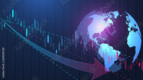 Stock market background or forex trading business graph chart for financial investment concept. Business presentation for your design. Economy trends, business idea and technology innovation design.