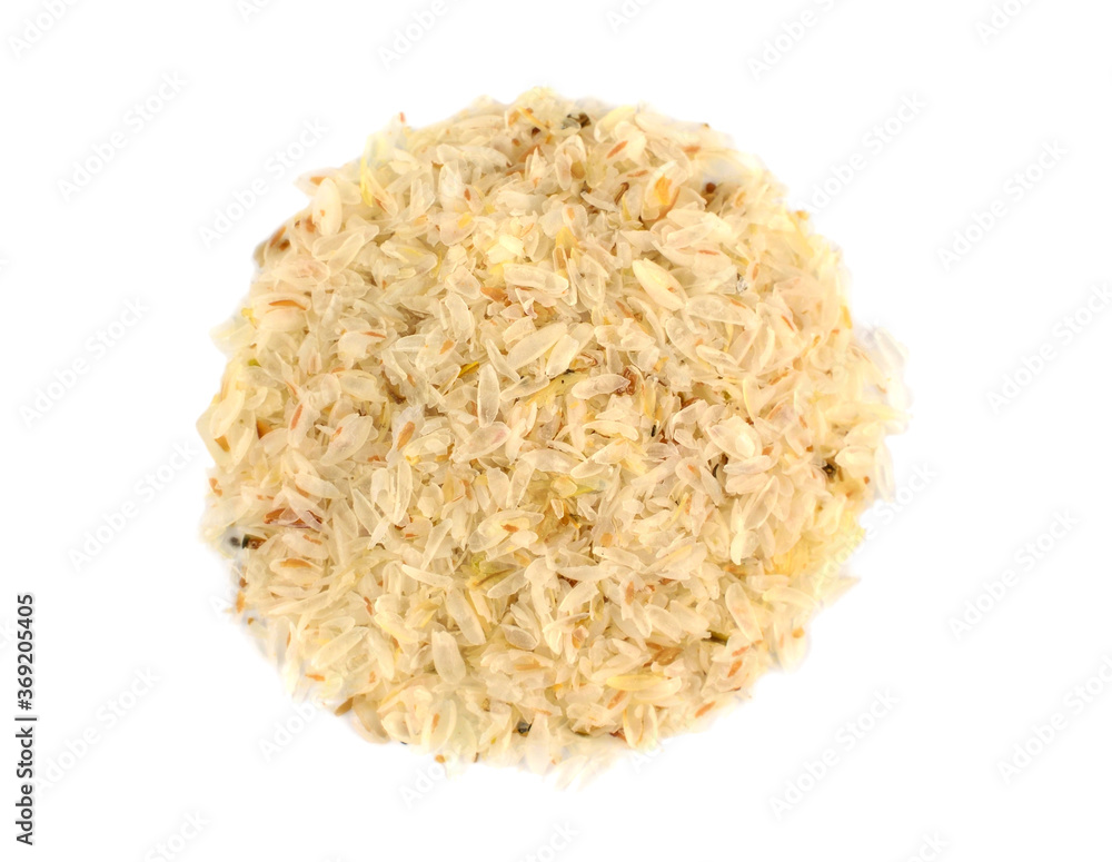 Foto de Psyllium (Ispaghula) Seed Husk Isolated on White Background
