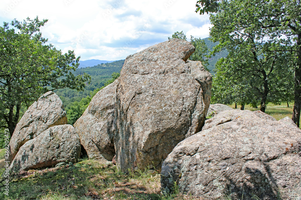 Rocks in the Sredna Gora Mountains in Bulgaria