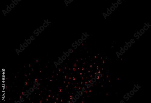 Dark Yellow, Orange vector pattern with arithmetic signs. © Dmitry