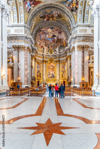 Picturesque interior of church of St. Ignatius of Loyola at Campus Martius photo